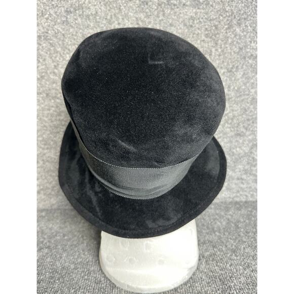 Vintage Florence cloche hat black velvet large bow Nagy Hute bucket steampunk main image 7